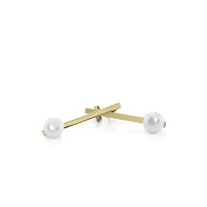 Gold earrings with pearls - Hakkola  Thumbnail