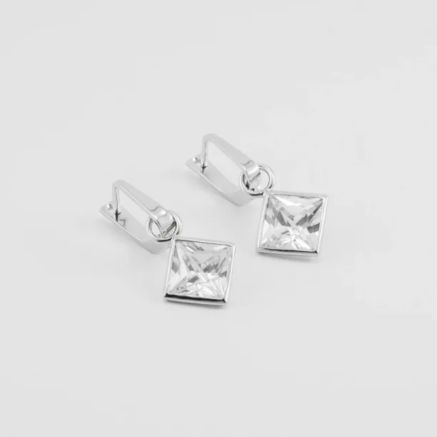 Silver earrings with princess zirkons TUSSE Image