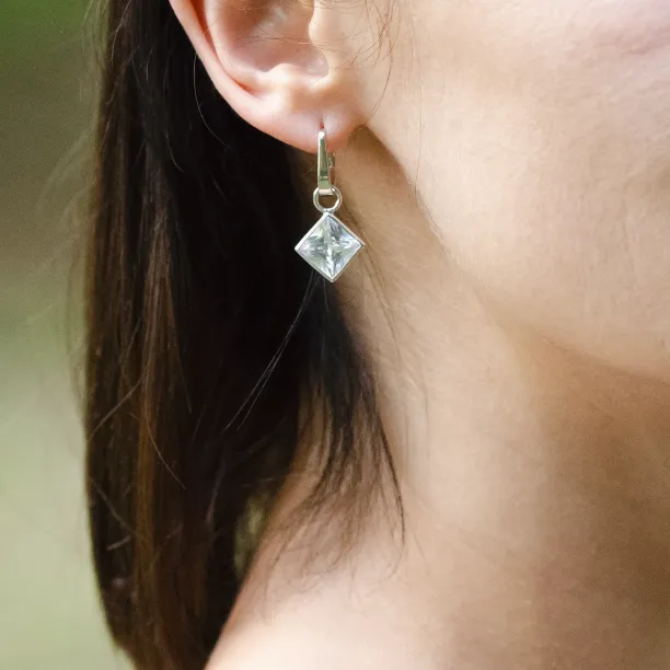 Silver earrings with princess zirkons TUSSE Image