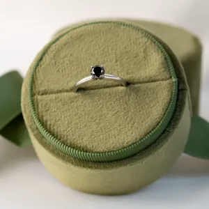 Engagement ring with black diamond FLORA Thumbnail