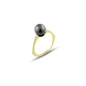 Gold ring with hematite - Fia Thumbnail