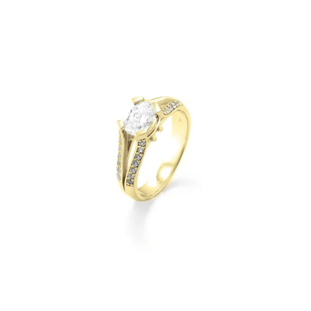 Gold engagement ring with diamonds 1.18ct  FITA Image
