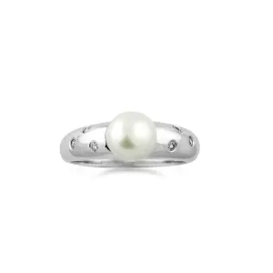 Pearl ring with diamonds DOKKA Thumbnail