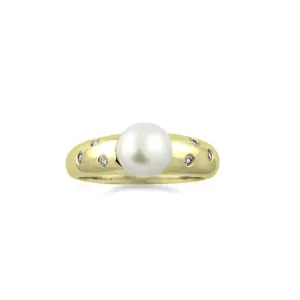 Pearl ring with diamonds DOKKA Thumbnail