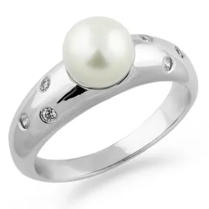 Pearl ring with diamonds DOKKA Thumbnail