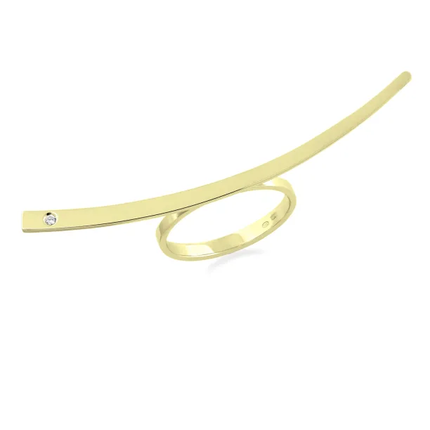 Atypical gold ring Donna - with a diamond Image