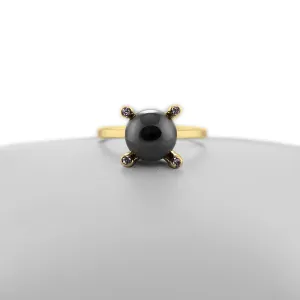 Ring with hematite and diamonds BURAS Thumbnail