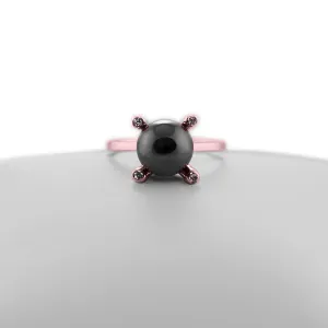 Ring with hematite and diamonds BURAS Thumbnail