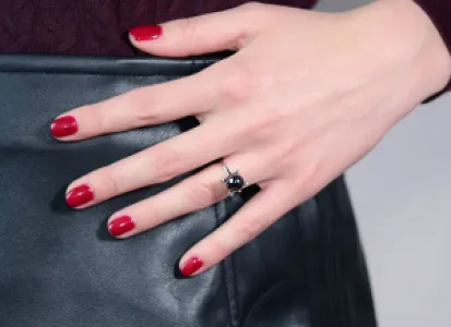 Ring with hematite and diamonds BURAS Thumbnail