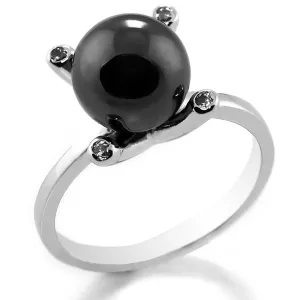 Ring with hematite and diamonds BURAS Thumbnail