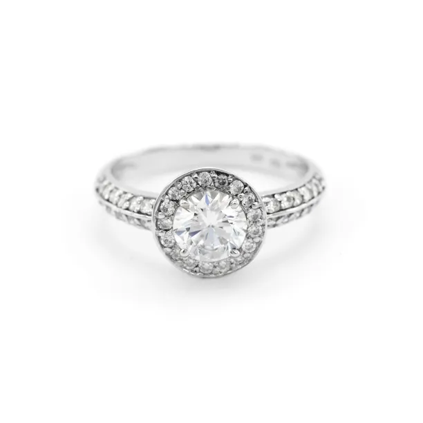 Halo silver ring with zirkons IMSROA Image