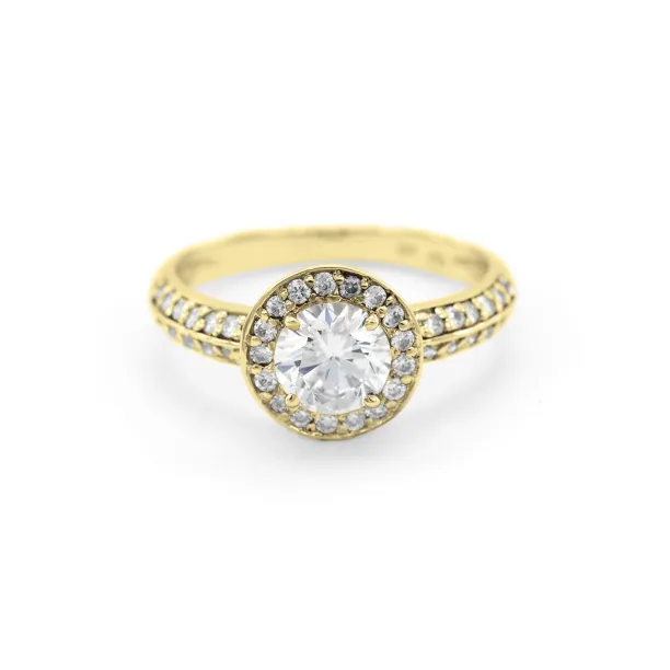 Halo silver ring with zirkons IMSROA Image