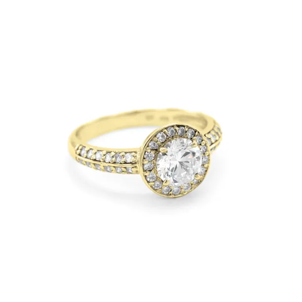 Halo silver ring with zirkons IMSROA Image