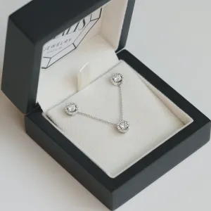 Classical silver stud earring with zirkons  NINA Thumbnail