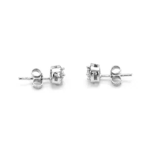 Classical silver stud earring with zirkons  NINA Thumbnail