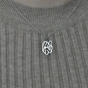 Unique sterling silver pendant Mother and child MOMMY Thumbnail