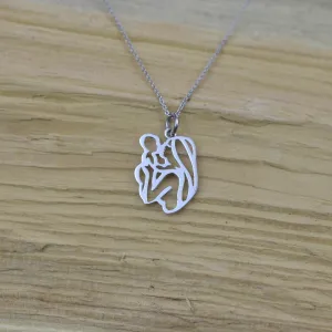 Unique sterling silver pendant Mother and child MOMMY Thumbnail