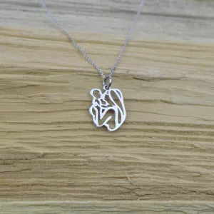 Unique sterling silver pendant Mother and child MOMMY Thumbnail