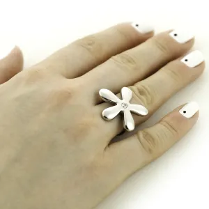 Original flowers sterling silver or gold ring with diamond ALVDAL Thumbnail