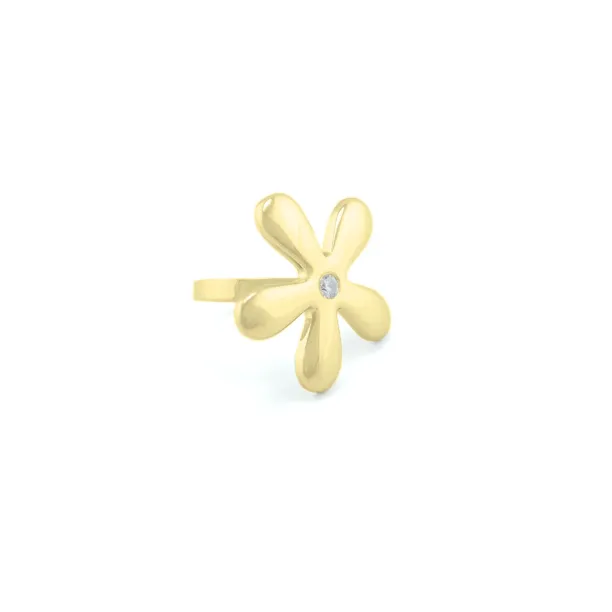 Original flowers sterling silver or gold ring with diamond ALVDAL Image