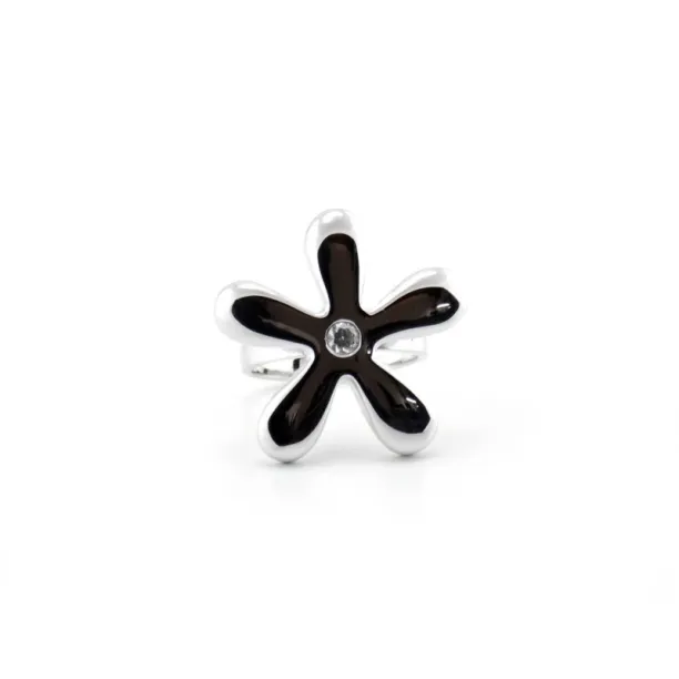 Original flowers sterling silver or gold ring with diamond ALVDAL Image