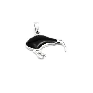 Necklace with black enamel - KIKE Thumbnail