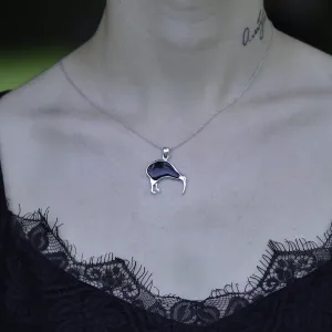 Necklace with black enamel - KIKE Thumbnail