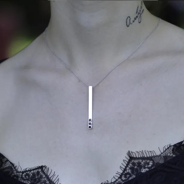 Sterling silver enamel bar necklace VAVEN Image