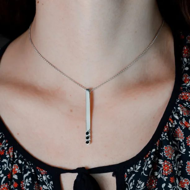 Sterling silver enamel bar necklace VAVEN Image