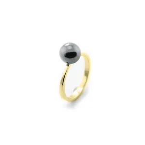 Minimalist ring with hematite RENA Thumbnail