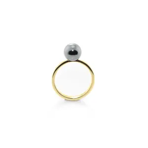 Minimalist ring with hematite RENA Thumbnail