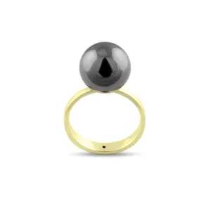 Minimalist ring with hematite RENA Thumbnail