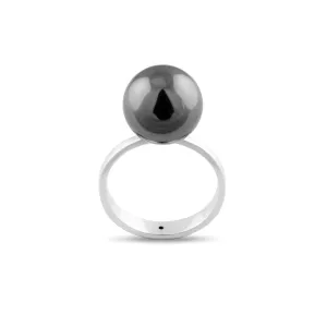 Minimalist ring with hematite RENA Thumbnail