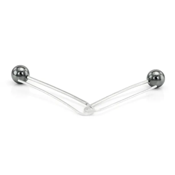 Minimalist drop earrings with hematite NUGATA Image