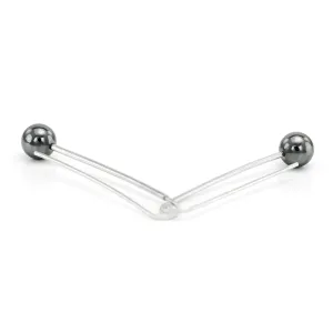 Minimalist drop earrings with hematite NUGATA Thumbnail