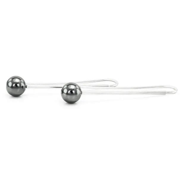 Minimalist drop earrings with hematite NUGATA Image