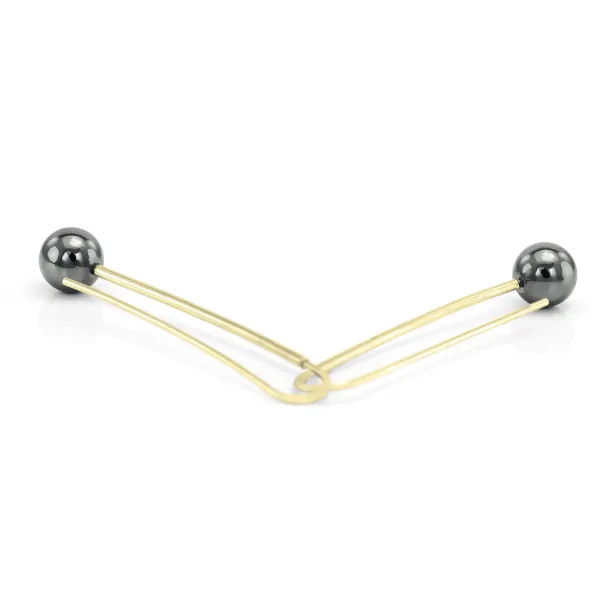 Minimalist drop earrings with hematite NUGATA Image