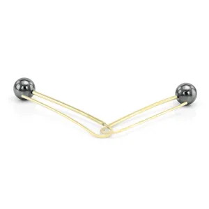 Minimalist drop earrings with hematite NUGATA Thumbnail