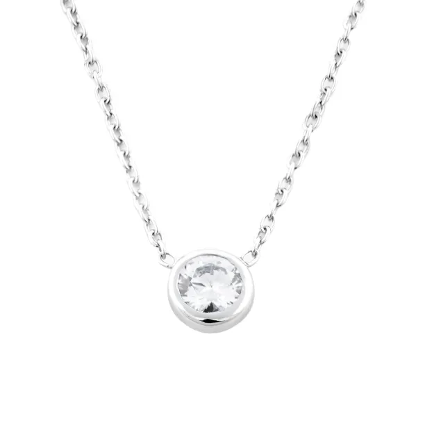Simple Sterling Silver necklace with Zircon NOKKEN Image