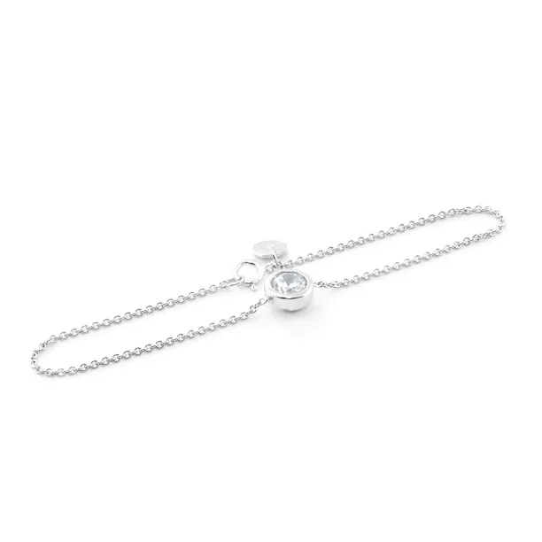 Simple Sterling Silver bracelet with Zircon LOKKA Image