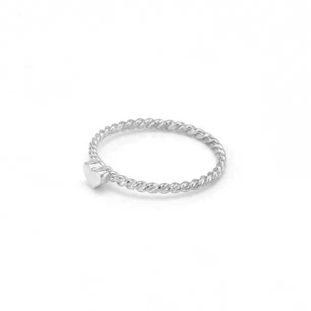 Simple silver ring with tiny heart LUSI Image