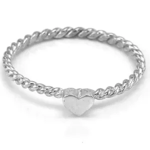 Simple silver ring with tiny heart LUSI Thumbnail