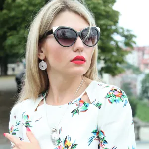 Unique Mayan Calendar Sterling Silver Earrings With Bohemian Garnet Thumbnail