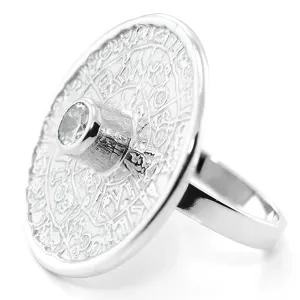 Unique Mayan Calendar Ring With Bohemian Garnet or zirkons OTRA Thumbnail