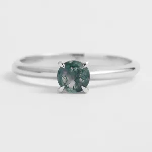 Moss agate engagement ring EZRA Thumbnail