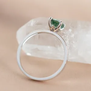 Green sapphire and diamond engagement ring SERENYA Thumbnail
