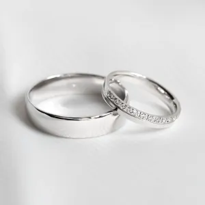 Gold wedding rings with diamonds ELIAN Thumbnail