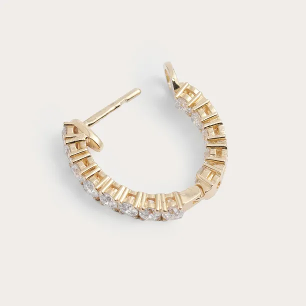 Gold earrings with lab grown diamonds SIERAH Image