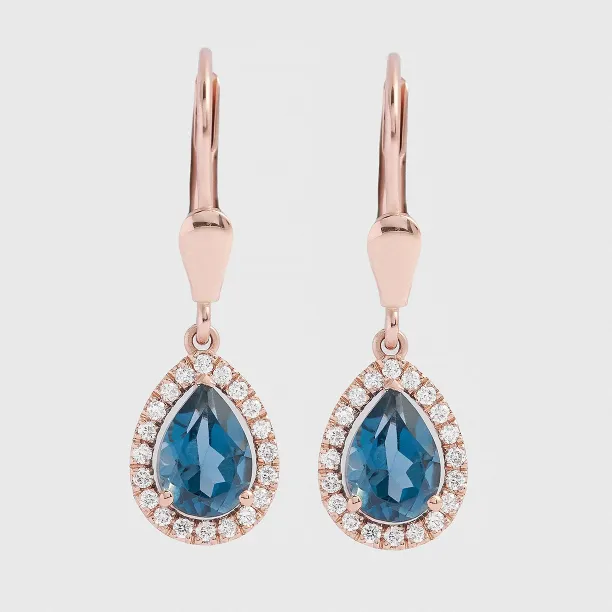 London blue topaz and diamond earrings SISSI Image