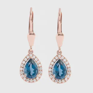 London blue topaz and diamond earrings SISSI Thumbnail